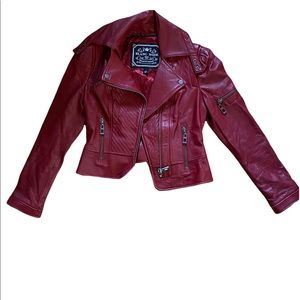 Small red leather jacket by Blanca Noir